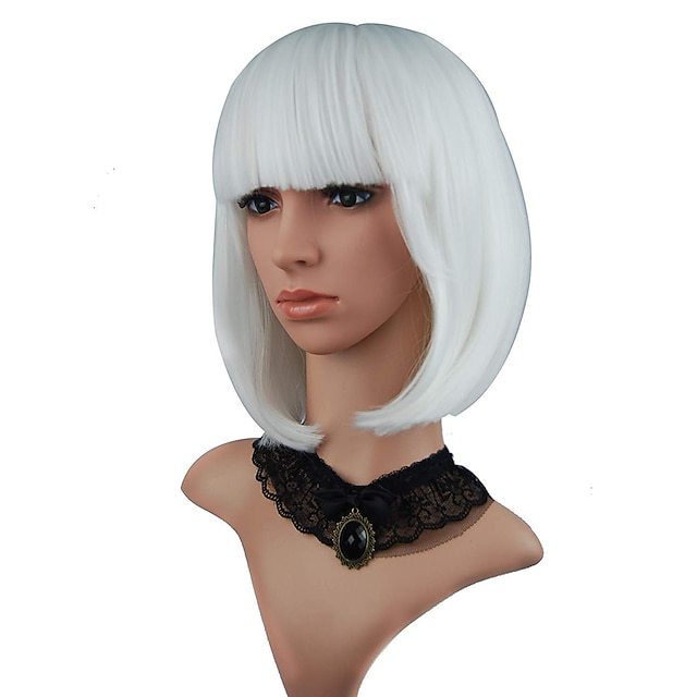 Western-style short bob wig with bangs (student-style cut)