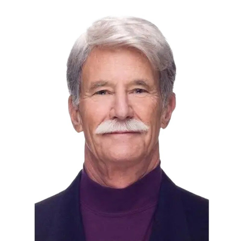 Men's short, straight wig in a Western-style silver-grey gradient; made of high-temperature synthetic fiber.