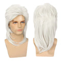 Men's Brown Curly Mullet Wig – 80s Retro Cosplay & Halloween Wig