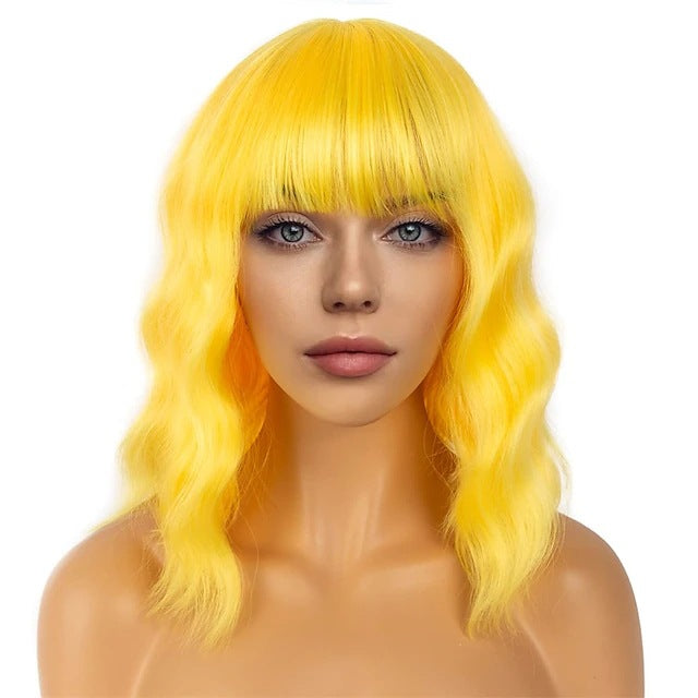 Short wavy curly wig for Western holidays/cosplay – full-head wig