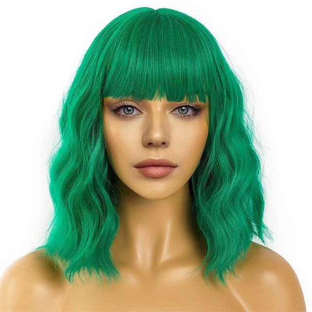 Short wavy curly wig for Western holidays/cosplay – full-head wig